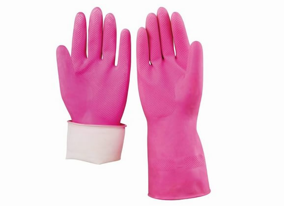 粉色家用乳胶手套